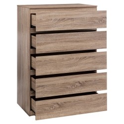 Commode 5 tiroirs chêne bois naturel