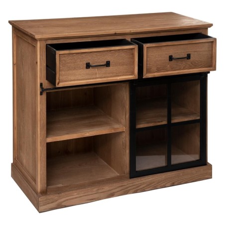 Buffet 2 tiroirs et 1 porte coulissante en bois