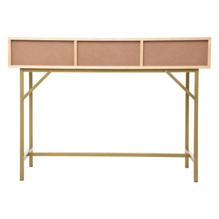 Console 3 tiroirs en bois et en rotin