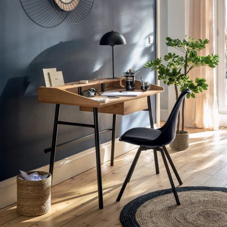 Bureau 1 tiroir en bois et en métal