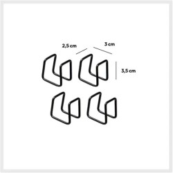 4 clips en métal pour étagère modulable