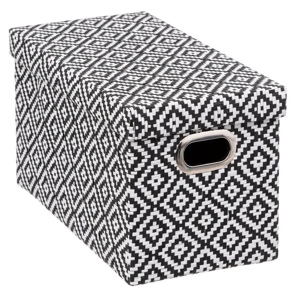 Boîte de rangement 15x31x15cm motif noir et blanc