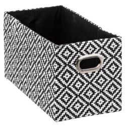 Boîte de rangement 15x31x15cm motif noir et blanc