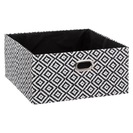 Boîte de rangement 31x31x15cm motif noir et blanc