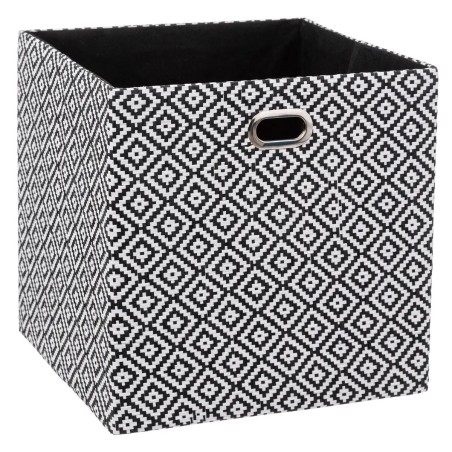 Boîte de rangement 31x31x31cm motif noir et blanc