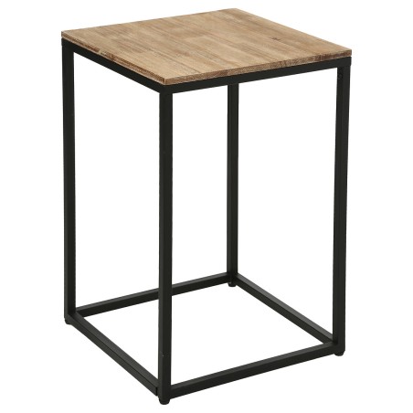 Table d'appoint en métal et en bois