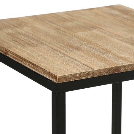 Table d'appoint en métal et en bois