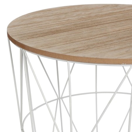 Table d'appoint en acier et en bois