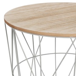 Table d'appoint en acier et en bois