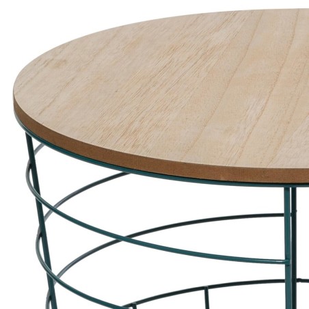 Table d'appoint en acier et en bois