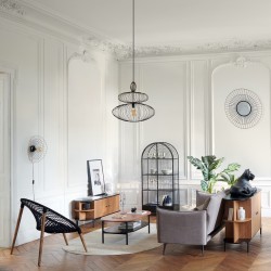 Table basse en métal et en bois