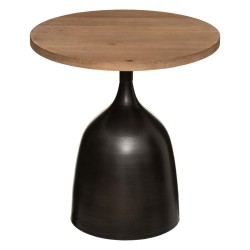 Table d'appoint en métal et en bois