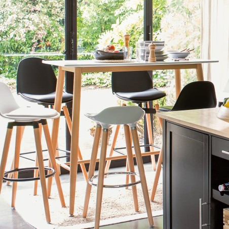 Tabouret de bar avec pieds en hêtre