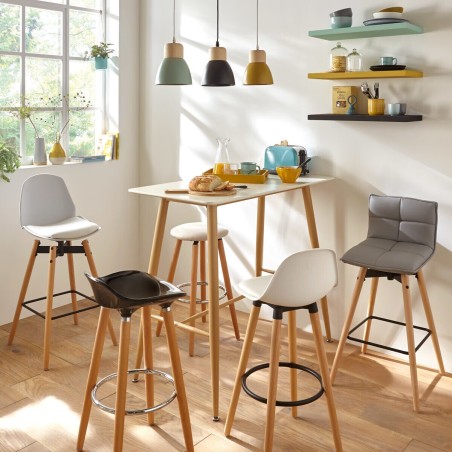 Tabouret de bar avec pieds en hêtre