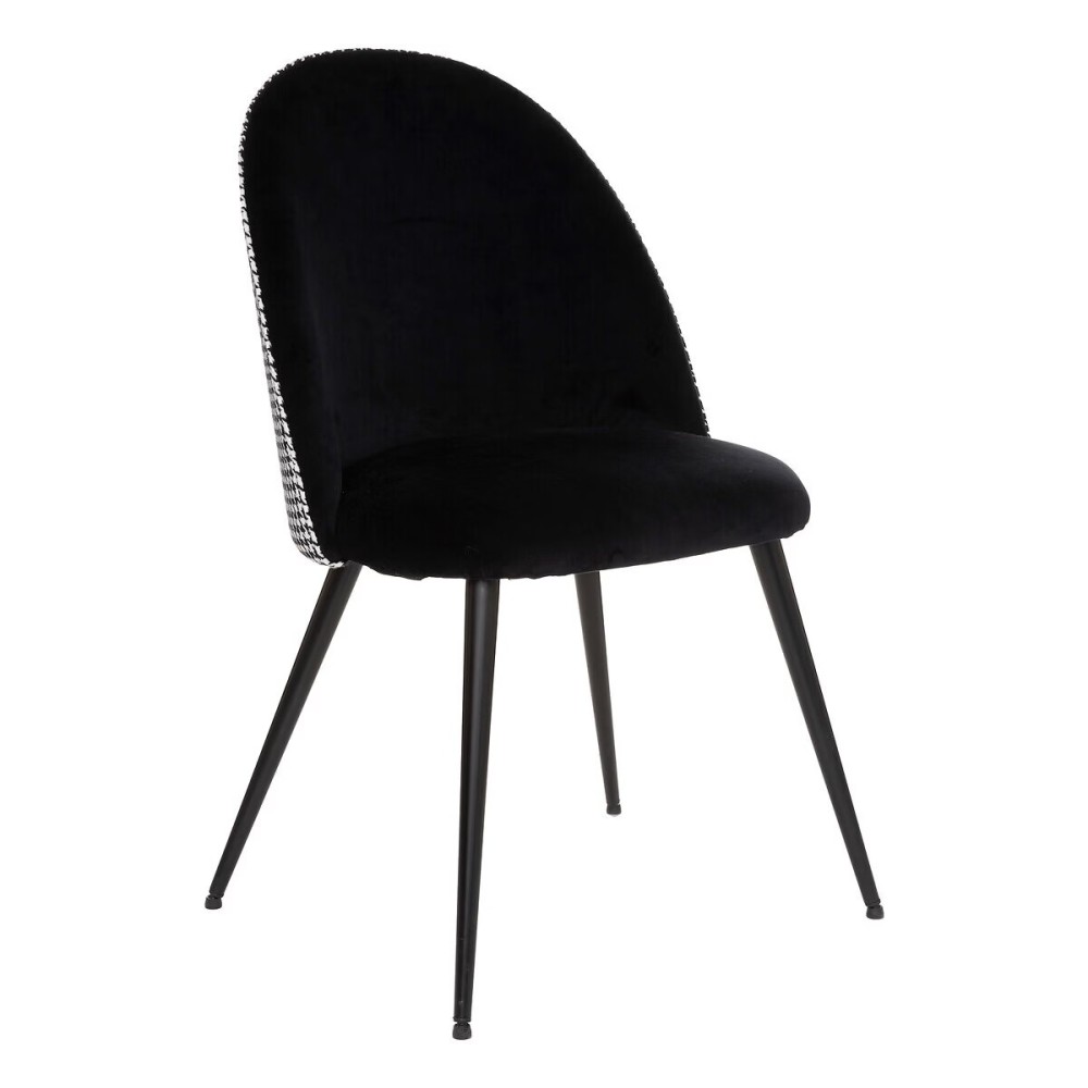 Chaise en velours avec pieds en métal noir