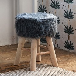 Tabouret effet fourrure