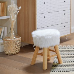 Tabouret effet fourrure