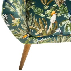 Fauteuil en velours motifs jungle