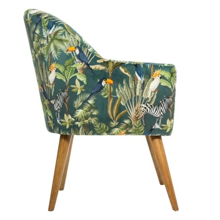 Fauteuil en velours motifs jungle