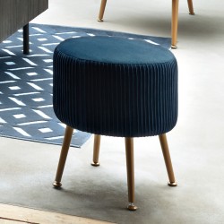 Tabouret en velours plissé