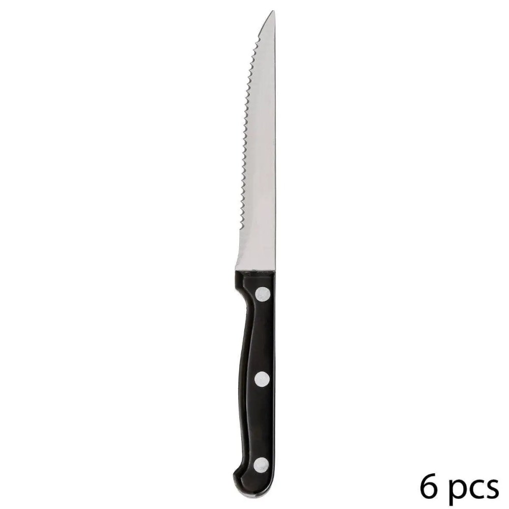 Lot de 6 couteaux à steak H.27 cm en inox