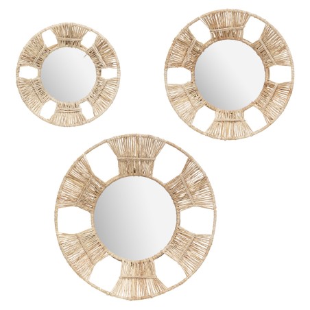 Set de 3 miroirs métal doré D20/25/31 cm