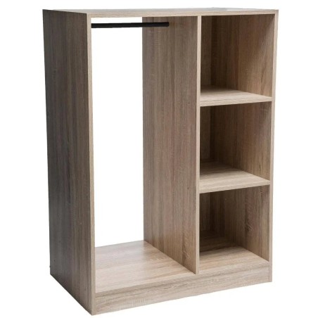 Armoire dressing penderie effet chêne naturel