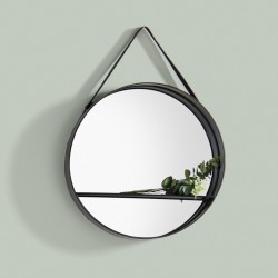 Miroir étagère D.55 cm en métal