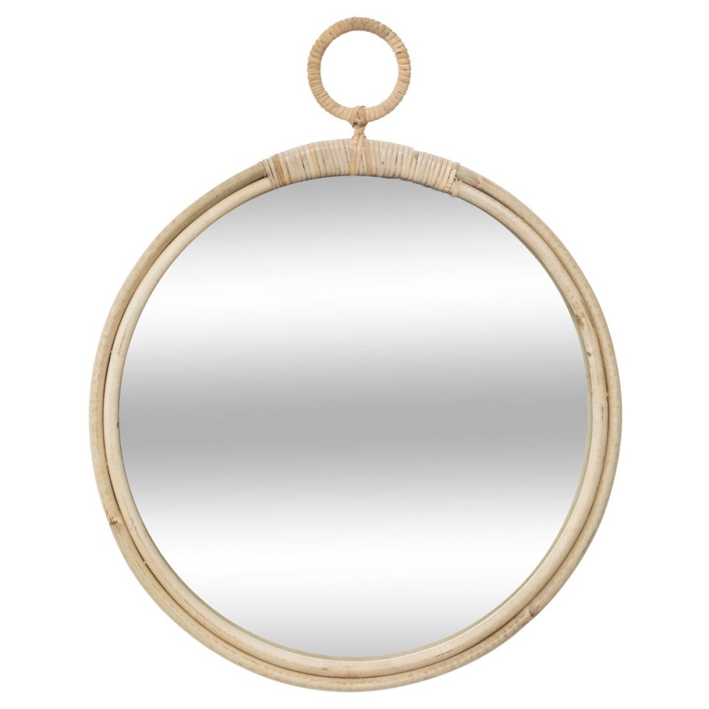 Miroir rond D.38 cm en rotin