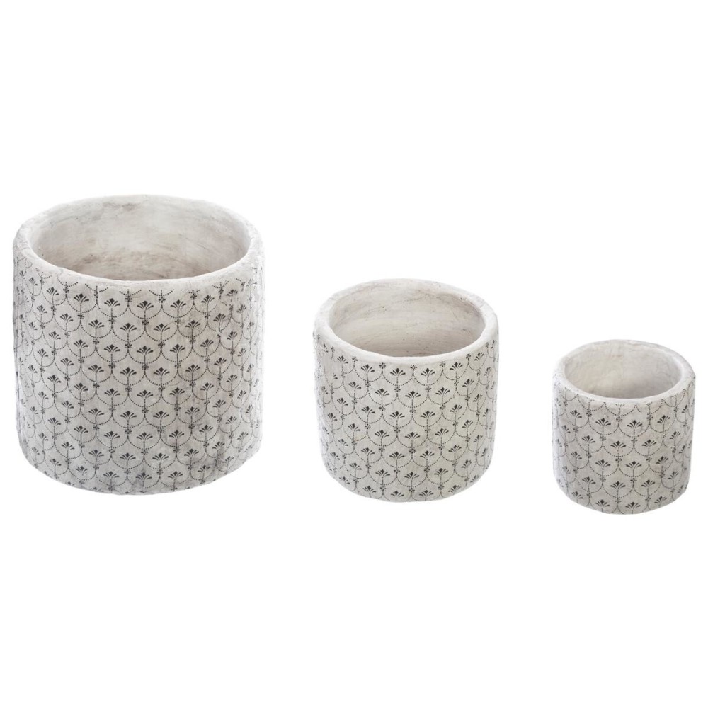 Set de 3 pots ronds en ciment