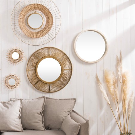 Miroir D.70 cm en bambou