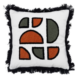 Coussin brodé en bouclette 40x40 cm - multicolore