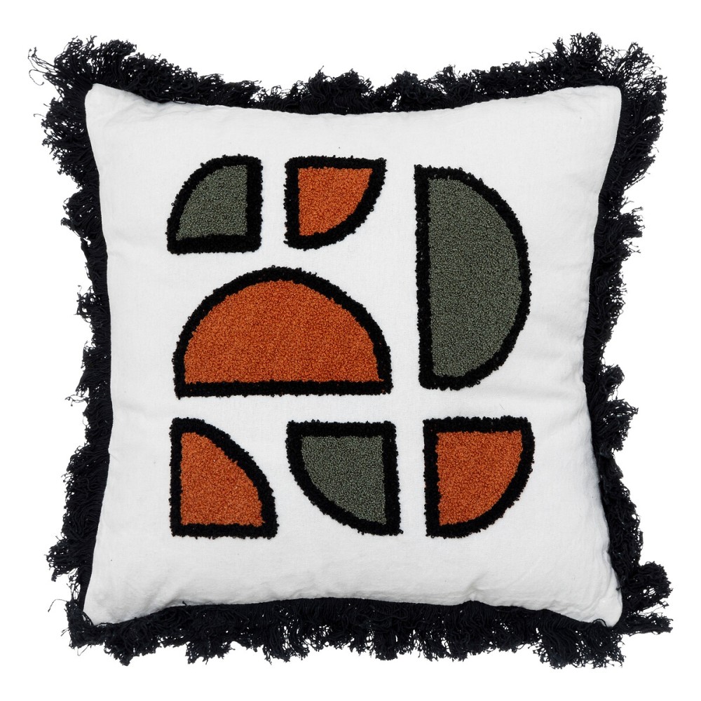 Coussin brodé en bouclette 40x40 cm