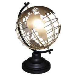 Globe terrestre H.28 cm en métal - doré